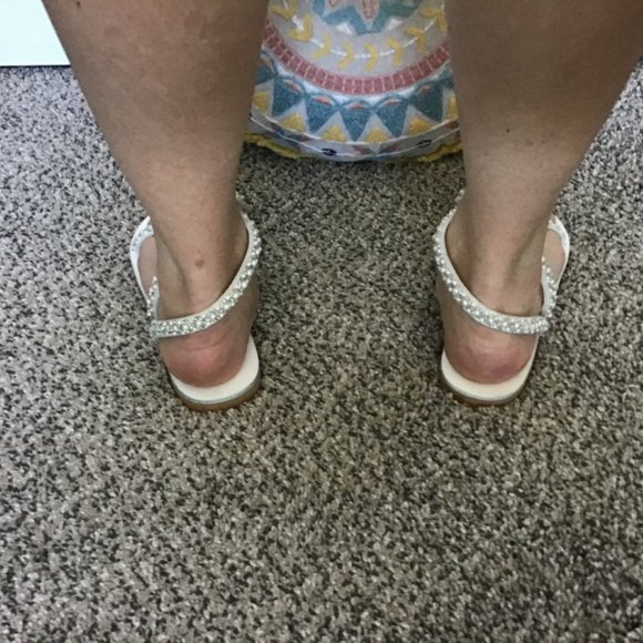 White on White Greek Wedding Sandals S 7.5 - Picture 4 of 5